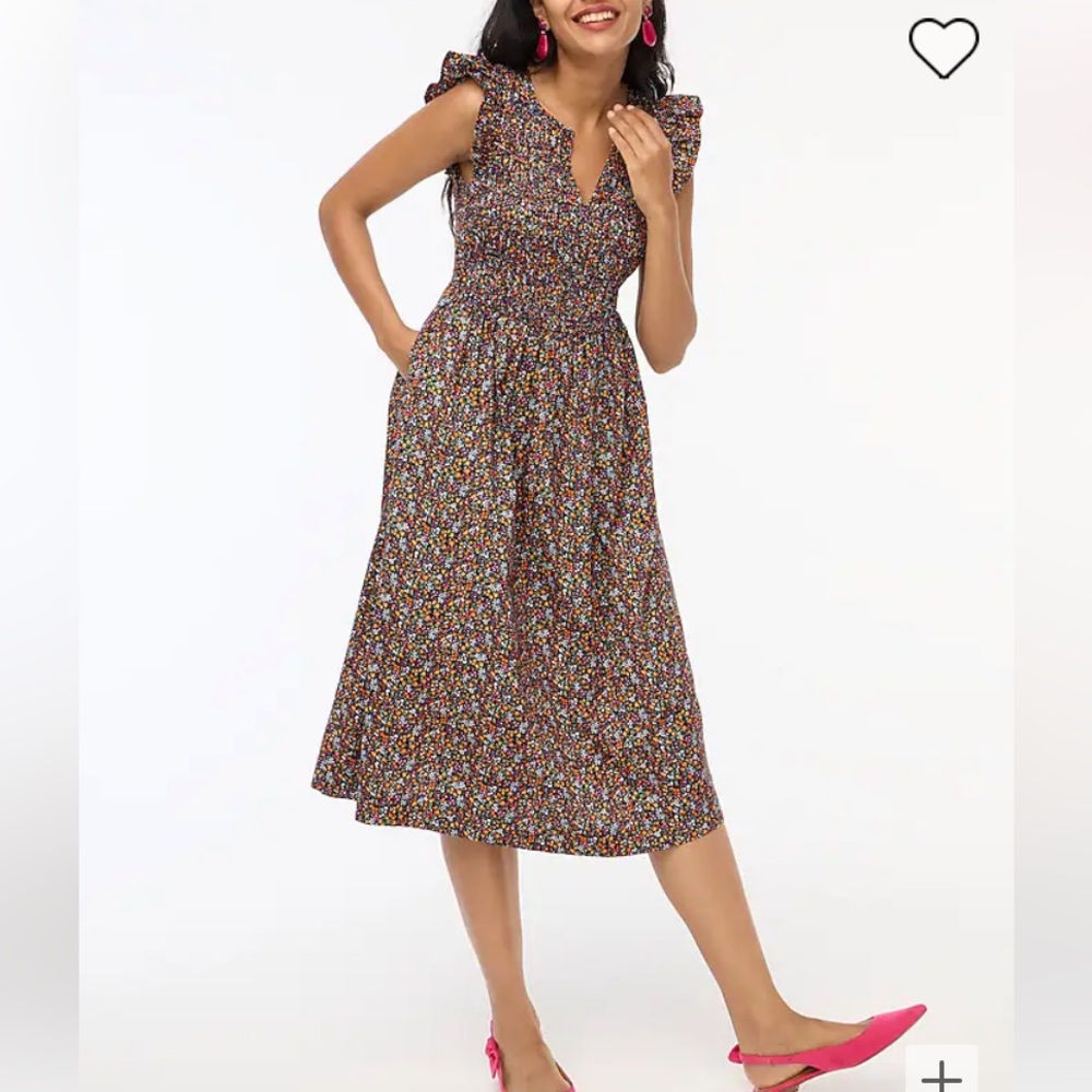 NWT J. Crew Flutter-sleeve Midi Dress Petite Extra Small